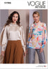 Vogue Misses' Semi-Fitted Tops Sewing Pattern Packet, Sizes 4-6-8-10-12, Multicolor...