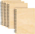 Juvale 4 Pack Wooden Cover Notebook, Spiral Bound Unruled Plain DIY Craft Journal for Students, Sketches, Writing, Arts and Crafts, Note Taking, 2...