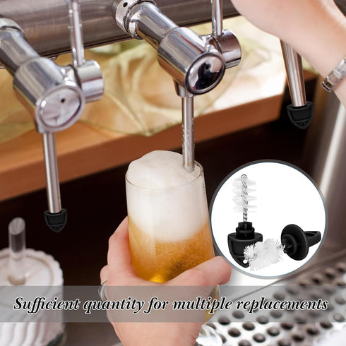 50 Pack Beer Plugs Tap Brush Beer Faucet Tap Cleaning Plug Hygiene Brush Draft Beer Tap Plug for Restaurant Home Party Bar (Black)...