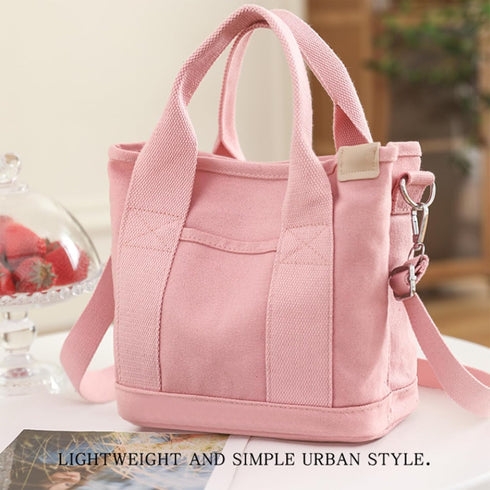 Small Canvas Tote Bag with Zipper, Crossbody Bag Shoulder Bag Handbag Messenger Bag for Women, Shopping, School...