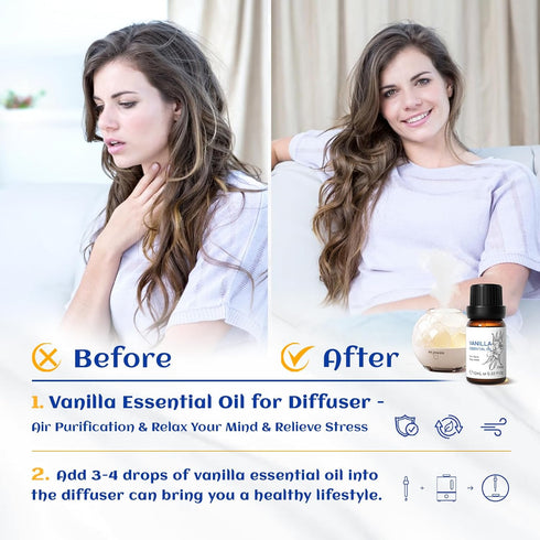 HIQILI Vanilla Essential Oil, Fragrance Lasting for Candle Making,Diffuser, Soap Making,Fragrance DIY-10ml...