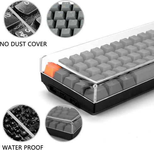 Geekria 65% Keyboard Dust Cover, Clear Acrylic Keyboard Cover for 68 Key Computer Mechanical Keyboard, Compatible with Keychron K7 Keyboard, Keych...
