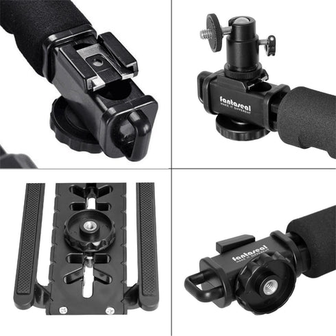 4in1 DSLR/Mirrorless/Action Camera +Camcorder +Smartphone Stabilizer Holder We-media YouTube Vlog Low Position Video Rig Mount Fit for GoPro Sony ...