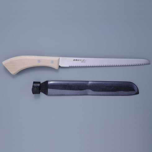 ALLEX Insulation Knife Wood Handle Japanese Stainless Steel 8" Long Cut, Insulation & Styrofoam Cutter with Sheath, Serrated Sharp Duct Knife Tool...