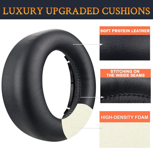 SOULWIT Earpads Cushions Replacement for Sony Playstation 5 Pulse PS5 3D Wireless Headset, Ear Pads Cushions with Noise Isolation Foam (PS5 PL Bla...