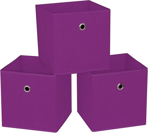 Fabric Cubes Storage Containers ,11 Inch Cloth Storage Cube Foldable Storage Bins Cubes Organizer Baskets with Dual Handles for Shelf Closet Set o...