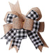Black White Plaid Gift Bows Burlap Wreaths Bows Christmas Tree Topper for Wedding Holiday Birthday Party Decoration 12" x 9.4"...