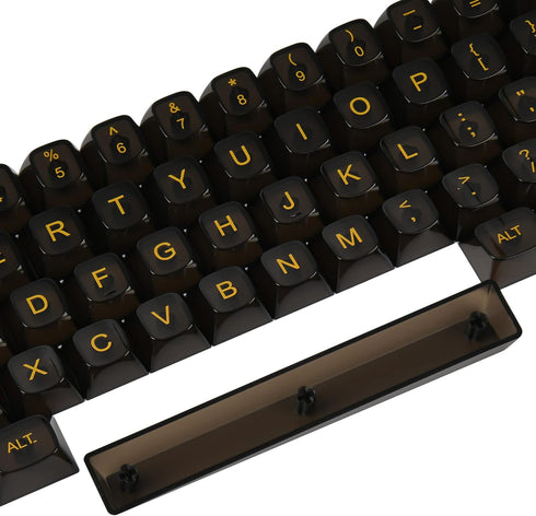 Fogruaden 61 Keys Black Clear Keycap Set, OSA Profile Transparent PC Material Keycaps, Only Compatiable 61 Key Cherry Gateron MX Switches Mechanic...