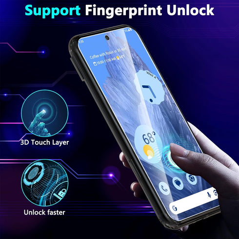 3 Pack Google Pixel 8a Screen Protector,9H Tempered Glass Film,Fingerprint Unlock Support, Full Coverage HD Clear Anti Scratch Bubble-Free Case Fr...