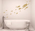 Mermaid Wall Decals, Fish Wall Stickers, Nautical Sea Ocean Dolphin Decal, Vinyl Sticker for Bathroom, Nursery Decor, Home Decor Art Mural A56 (Go...