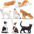Toymany 8PCS Realistic Cat Figurines, Educational Cat Figures Toy Set, Kitten Easter Eggs Cat Cake Topper Christmas Birthday Gift for Kids Boys Gi...