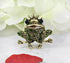Gyn&Joy Gold Tone Peridot Green Colored Rhinestone Crystal Frog Brooch Pin BZ099...