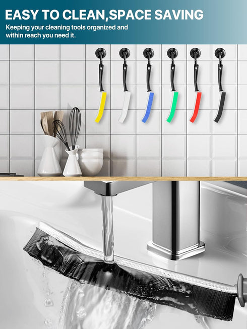 Premium 6Pcs Colorful Hard Bristle Crevice Cleaning Brushes, Multifunctional Crevice Cleaning Tools, Designed for Cleaning Narrow Spaces, Suitable...