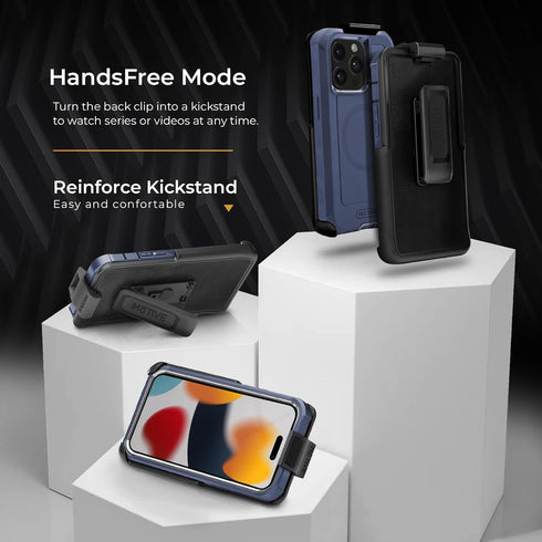 MOTIVE for iPhone 15 Pro Max Case with Belt Clip, Magnetic Case Magsafe Compatible, Heavy Duty and Quad Layer Military Grade Protection Case Holst...