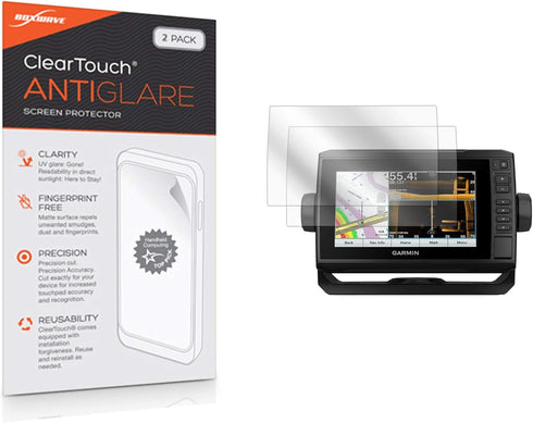 BoxWave Screen Protector Compatible with Garmin echoMAP UHD 73sv - ClearTouch Anti-Glare (2-Pack), Anti-Fingerprint Matte Film Skin for Garmin ech...
