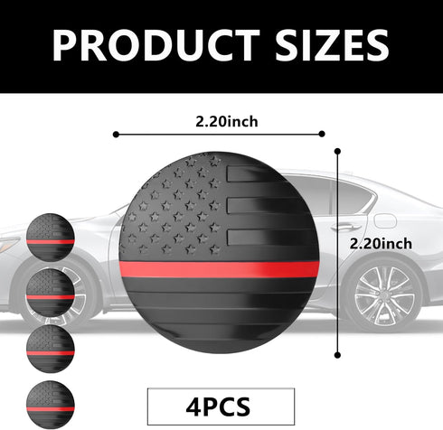 4PCS American Flag Car Wheel Center Caps,Wheel Hub Caps Sticker Compatible with 56mm/2.2 Inch Wheel Hub Caps,Automotive Exterior Accessories Cente...