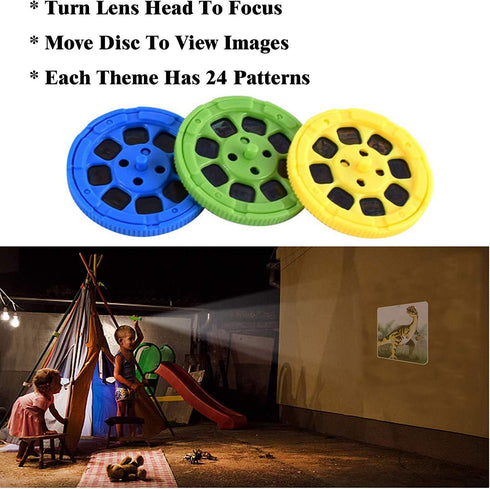 Georgie Porgy Children Projector Toys Educational Science Set Wall Ceiling Tent Torch Toddler Flashlight for Kids Gifts for Boys Girls (Dinosaur)...