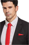 Red Tie Men Women Skinny Tie Slim Tie Stripe Tie with Hanky Waterproof Oilproof Tie-Red...