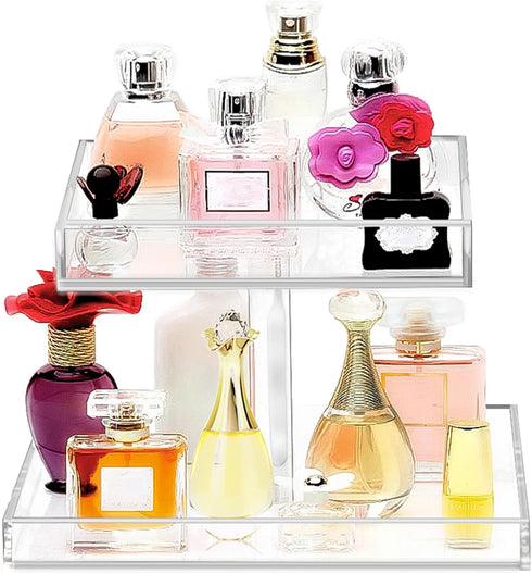 YAGELI Perfume Organizer Display Tray Acrylic Handmade Large Vanity Trays Makeup Storage Holder Bathroom Organizer Countertop for Table Cabinet Ki...