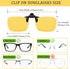 Polarized Clip-on Sunglasses Anti-Glare Driving Glasses for Prescription Glasses...