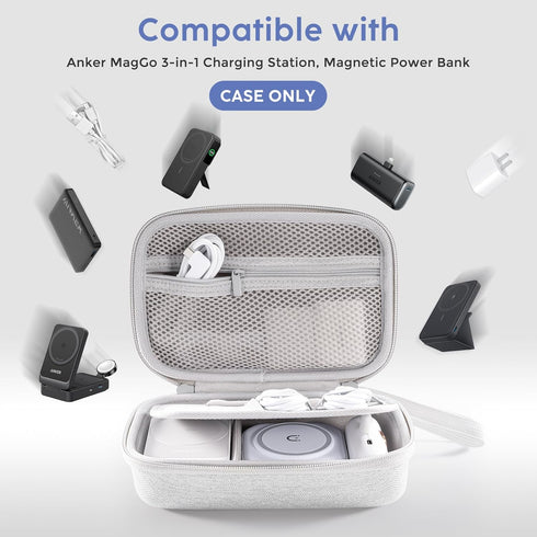 ProCase Hard Travel Case for Anker MagGo 3 in 1 Wireless Charging Station, MagGo Power Bank, MagSafe Wireless Charger Stand, Portable Magnetic Cha...