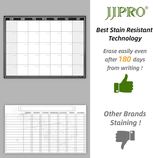 JJPRO Magnetic Dry Erase Meal Planning Whiteboard for Refrigerator-Undated Monthly Calendar for Fridge-Two Bonus Notepad whiteboards-Refrigerator ...