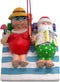 Santa and Mrs. Claus at The Beach Ornament, Vacation Themed Decoration, 2 1/2 Inches...