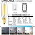 E12 LED Dimmable 8W Equal 100 watt Daylight 4000K T6 T25 E12 Candelabra Bulb for Chandeliers,Ceiling Fan,Pendant,Wall sconces AC120V 800LM e12 Lig...