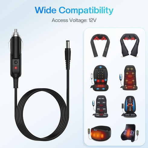 12V Car Adapter for All Comfier Neck Back Massage Cushion Cigarette Lighter Car Charger Adapter......