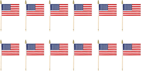 Beistle 12-Pack American Rayon Flag, 4-Inch by 6-Inch...
