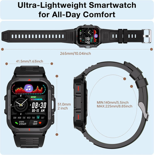 Bebinca Smart Watch for Men, 1.72" Fitness Tracker, IP68 Waterproof/Heart Rate/Sleep Tracker/Multiple Sport Modes, Fitness Watch Compatible Androi...