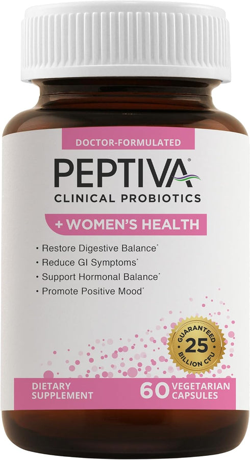 Peptiva Probiotics for Women's Health - Women's Probiotic and Digestive Support, 25 Billion CFU, Multi-Strain Probiotic, Lactobacillus Acidophilus...