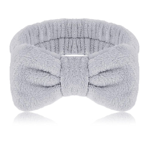Spa Headband, Bowknot Hair Bands Makeup Headbands Women Coral Fleece Elastic Headband Washing Face Hair Wrap for Washing Face Shower Sports Beauty...