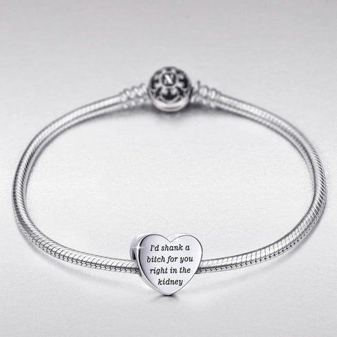 Heart Charm Fit for Pandora Charms Bracelet Inspirational Engraving Jewelry Personality Encouragement Gifts for Women...