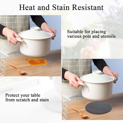 SHACOS 8" Trivets for Hot Dishes, Heat Resistant Large Coaster for Hot pots and Pans, Multipurpose Hot Pads for Kitchen Countertop, Table Decor, H...