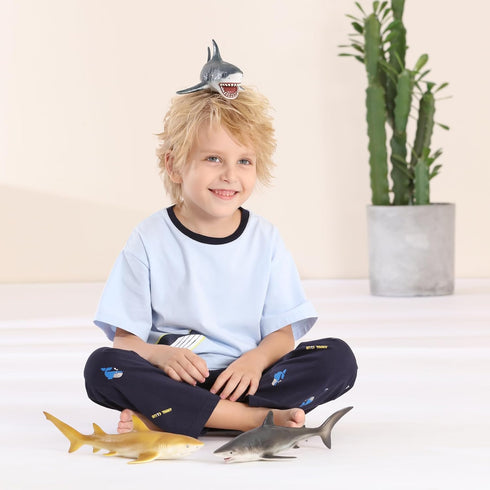 Gemini&Genius Sea Animal Great White Shark Action Figure Megalodon Shark Model Toy Soft Rubber Realistic Ocean Shark Educational and Role Play Toy...