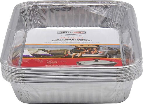 RoadPro Disposable Aluminum Foil Cooking Pans RPSC90696 for use with RoadPro RPSC200 12-Volt Portable Roaster, Silver...