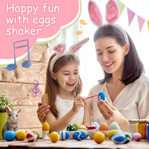 LOOIKOOS Wooden Egg Shakers Maracas Percussion Musical for Party Favors Easter Basket Stuffers for Babies Shaker Eggs for Toddlers(6pcs)...