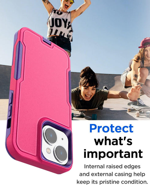 AICase for iPhone 14 Case with Glass Screen Protector,Heavy Duty Drop Protection Full Body Rugged Shockproof Military Protective Tough Durable Cov...