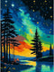 UNIQUORS Paint by Number for Adults Scenery on Canvas without Frame, Paint by Numbers Kit Moon Stars Trees, DIY Landscape Oil Painting for Gift Ho...