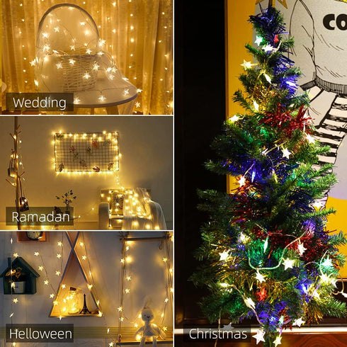 Star String Lights 10Ft 20 LED Fairy Lights Battery Operated Waterproof Indoor Outdoor Twinkle Christmas Lights for Bedroom Party Wedding Xmas Tre...