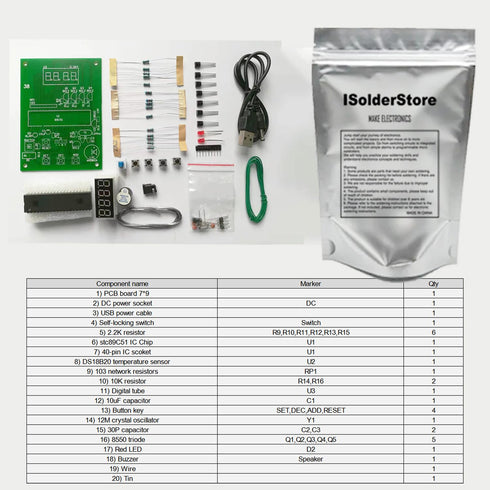 ISolderStore DIY Soldering Practice Kits DS18B20 Temperature Sensor Module DIY Electronic Kits Soldering Project Kit 0-99 ? (32?-210?)...
