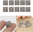 Acxico 10Pcs Square Antique Silver Floral Carved Shank Buttons Sewing Craft Metal...