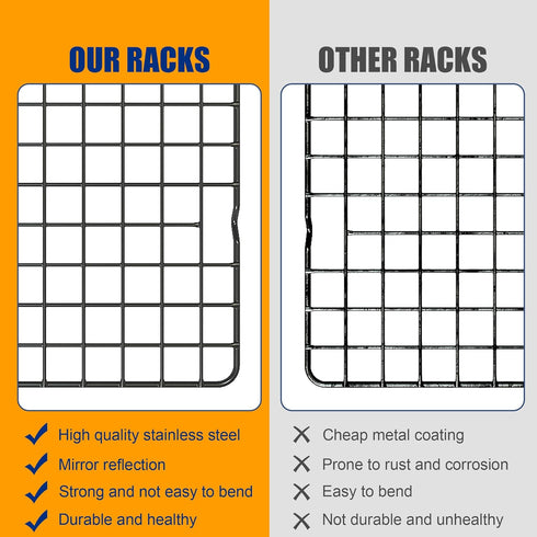 2PCS Cooling Racks for Cooking and Baking - 10" x 15"Heavy Duty Stainless Steel Wire Rack for Baking, Grilling, Roasting - Oven & Dishwasher Safe ...