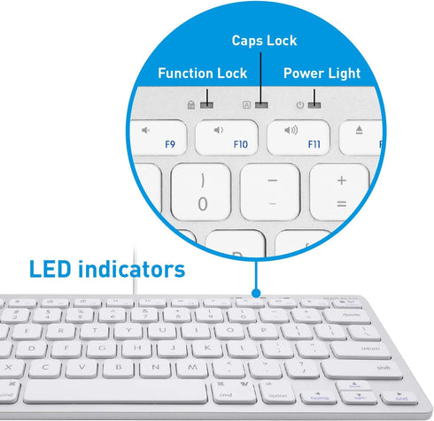 Macally Small Wired Keyboard for Mac and Windows - 78 Scissor Switch Keys Compatible Apple Keyboard - USB Mini Keyboard That Saves Space and Looks...