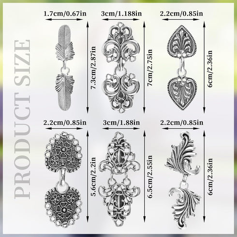 6 pcs Vintage Sweater Swirl Clip Cape Cloak Clips Retro Cardigan Clip Shawl Collar Clasp Dress Shirt Brooch Clip for Girl Women, silver...