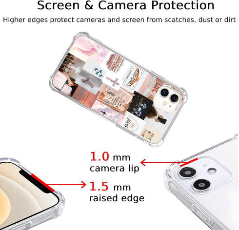 Christian Aesthetic Collage Case Compatible with iPhone 12 and iPhone 12 Pro, Jesus Faith Cross Case for iPhone 12 and iPhone 12 Pro, Trendy Cool ...
