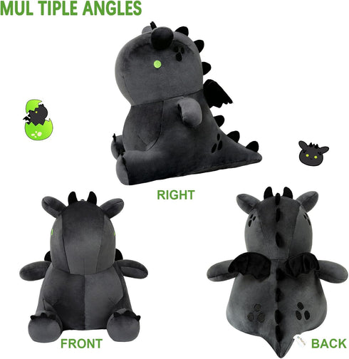 Ditucu Cute Dragon Plush Stuffed Animals Plushies Toys Super Soft Dolls Birthday Gifts for Kids Girls Boys Black 12 inch...