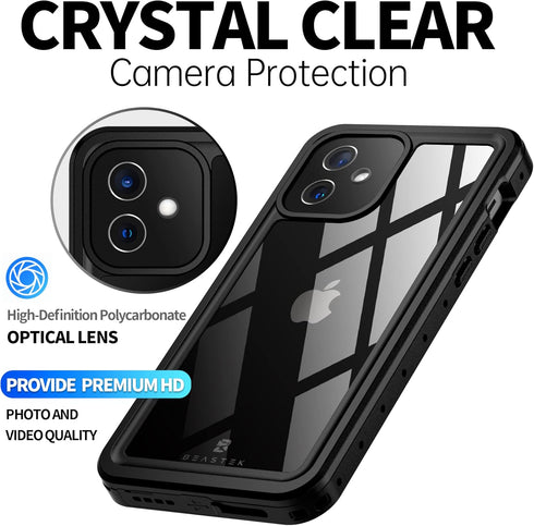 BEASTEK iPhone 12 Mini Waterproof Case, NRE Series Shockproof Dustproof Underwater IP68 with Built-in Screen Protector Anti-Scratch Protective Cov...