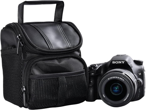FOSOTO Waterproof (with Rain Cover) Black Camera Case Bag Compatible for Canon EOS M10 M6 M2 Mrak II M50 M100 Rebel T3i T4i T5 SL1, Nikon P600 D33...